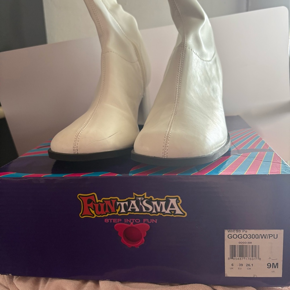 Funtasma White Knee-High Women's Boots - Picture 2 of 9